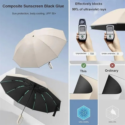 Compact Reverse Umbrella Windproof UV Protection