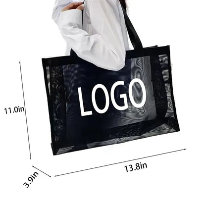Letter Print Shoulder Bag Transparent Tote Travel Handbag