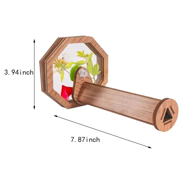 Natural wooden DIY classic magic rotating kaleidoscope kit