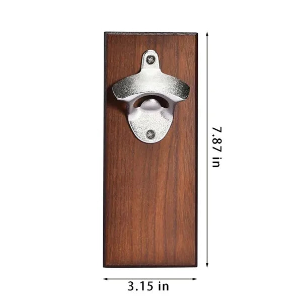 Retro fridge magnet wooden magnetic beer bottle opener