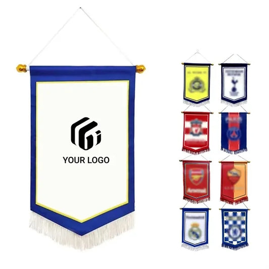Sports evevnts waterproof durable hanging football club flag