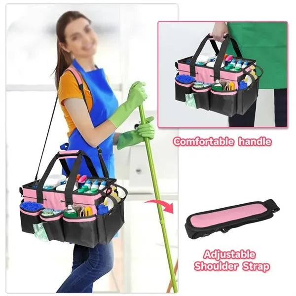 Large housekeepers tool organizer tote bag cleaning caddy