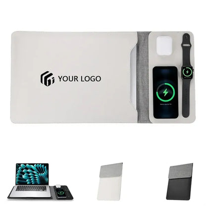5 in 1 desk mouse pad laptop sleeve with wireless charging