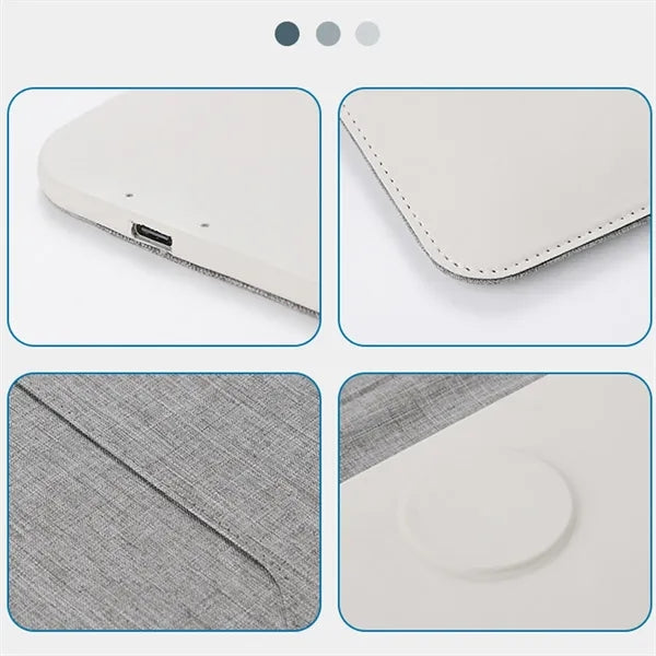 5 in 1 desk mouse pad laptop sleeve with wireless charging