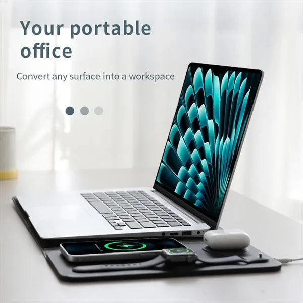5 in 1 desk mouse pad laptop sleeve with wireless charging