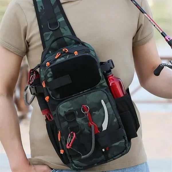 Fishing lightweight waterproof portable sling tackle bag