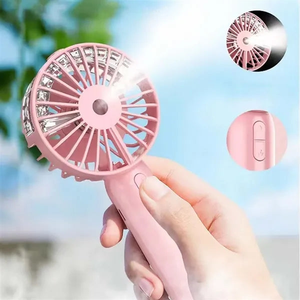 Summer rechargeable mini portable handheld misting fan