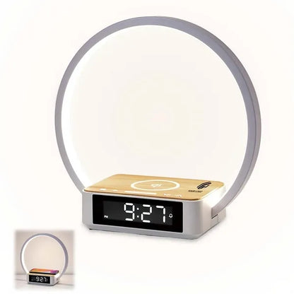Wireless charger touch bedside lamp night light with clock