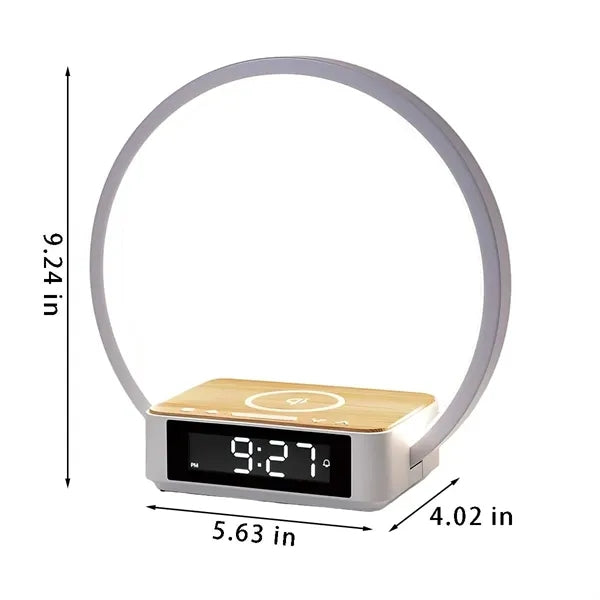 Wireless charger touch bedside lamp night light with clock