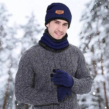 Beanie Gloves Neck Warmer Set