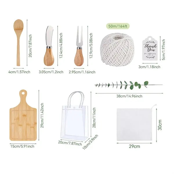 Baby shower prizes bridal gift bag bamboo cheese board set
