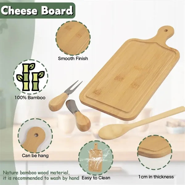 Baby shower prizes bridal gift bag bamboo cheese board set