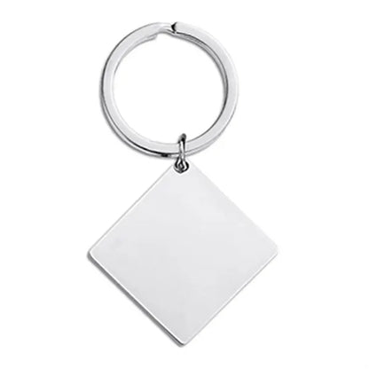 Stainless Steel Square Tag Keychain