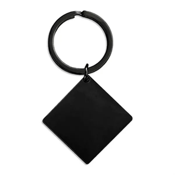 Stainless Steel Square Tag Keychain