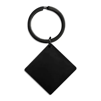 Stainless Steel Square Tag Keychain