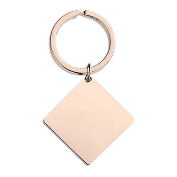 Stainless Steel Square Tag Keychain