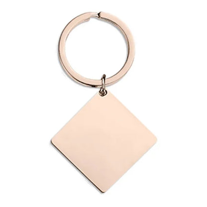 Stainless Steel Square Tag Keychain