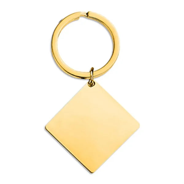 Stainless Steel Square Tag Keychain