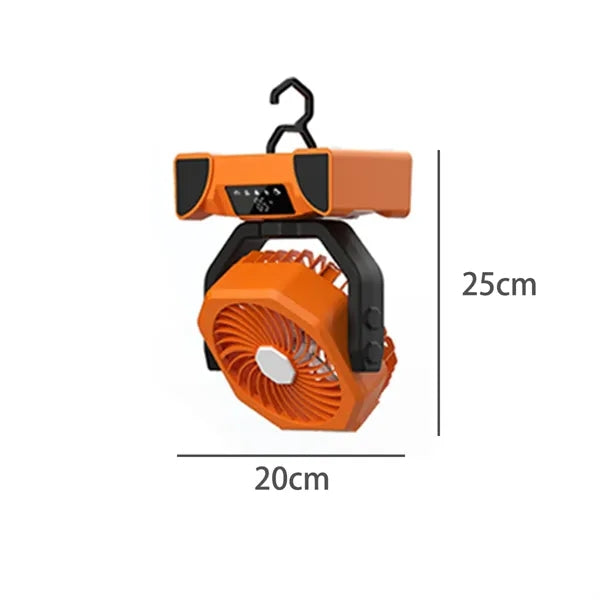 Outdoor Camping Fan with Rechargeable Light
