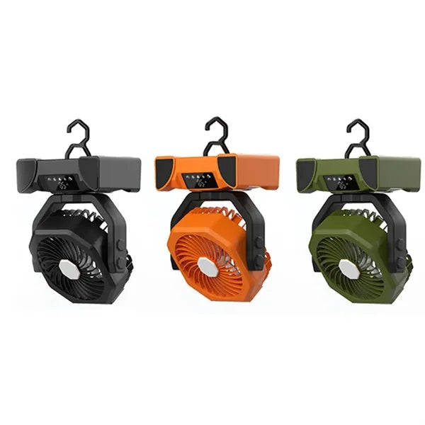 Outdoor Camping Fan with Rechargeable Light