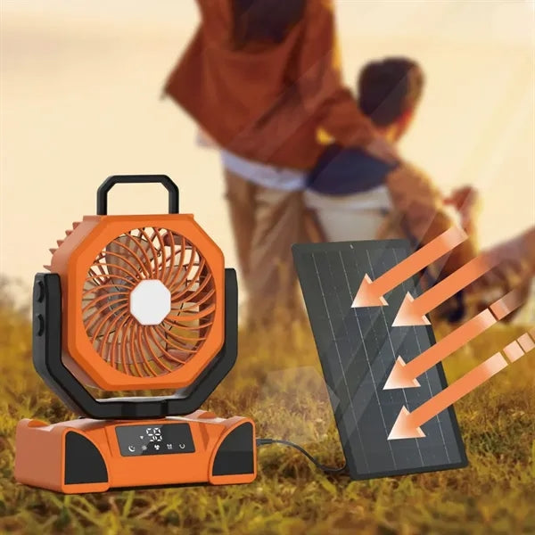 Outdoor Camping Fan with Rechargeable Light