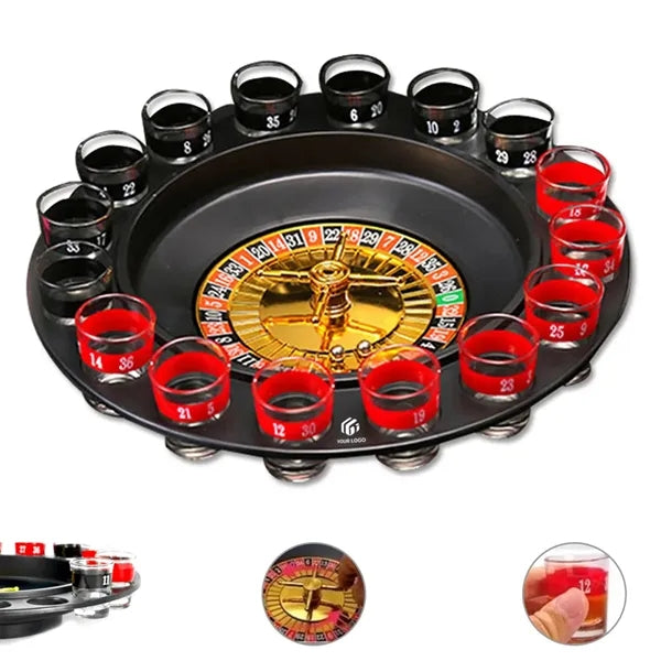 16-piece fun party shot glass roulette drinking game set