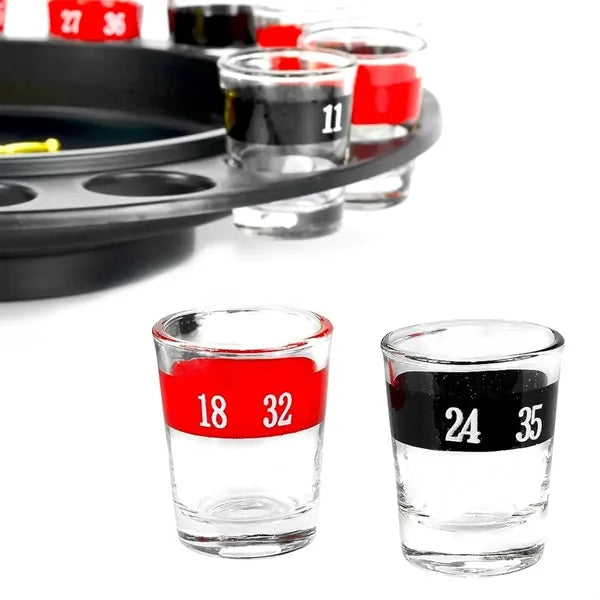 16-piece fun party shot glass roulette drinking game set