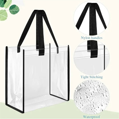 Stadium Approved Clear PVC Tote Bag Large Capacity Durable