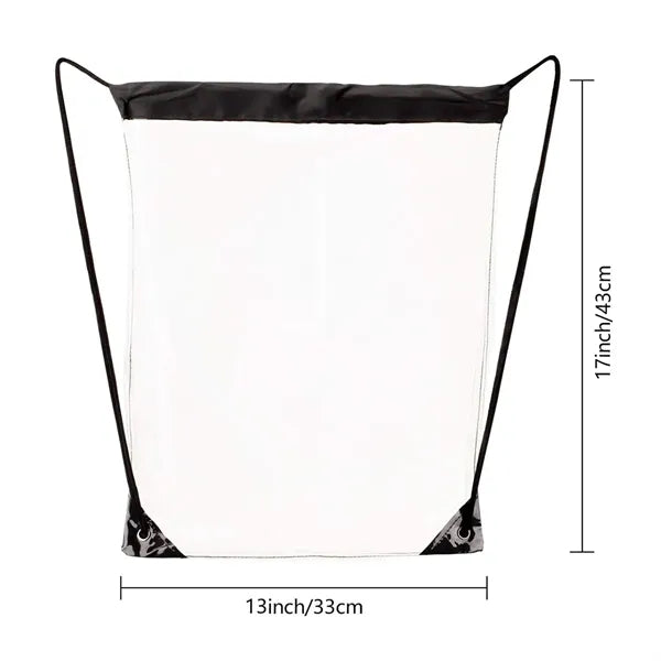 Clear PVC Drawstring Backpack Stadium Approved Sports Bag