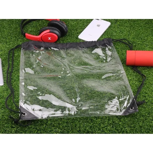 Clear PVC Drawstring Backpack Stadium Approved Sports Bag