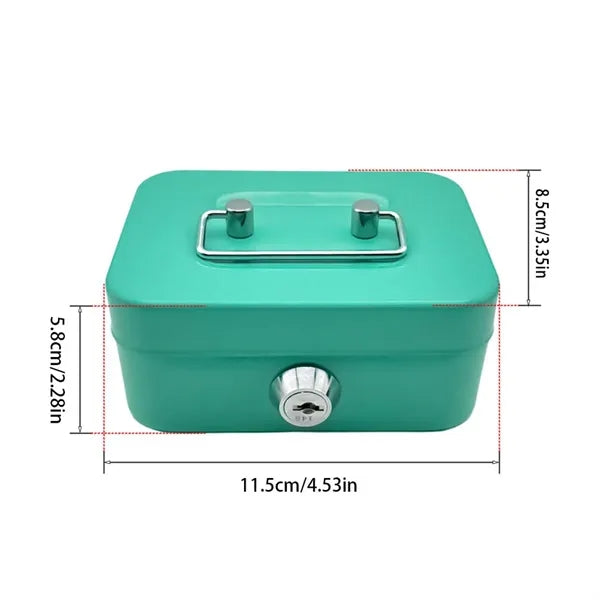 Mini portable locking money saving cash box with handle