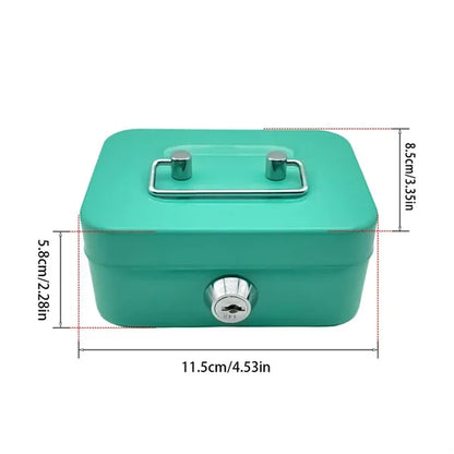 Mini portable locking money saving cash box with handle