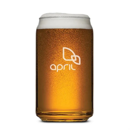 Beer Can Beer Glass - Deep Etch