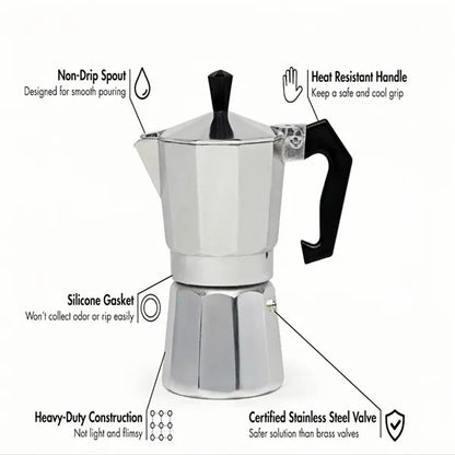 6oz 10oz Stovetop Espresso Maker Moka Pot