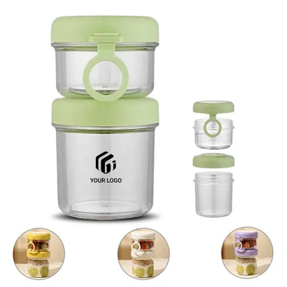 Dual jars overnight yogurt oats containers with lids spoons
