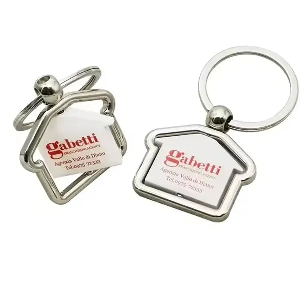 Metal House-Shaped Keychain