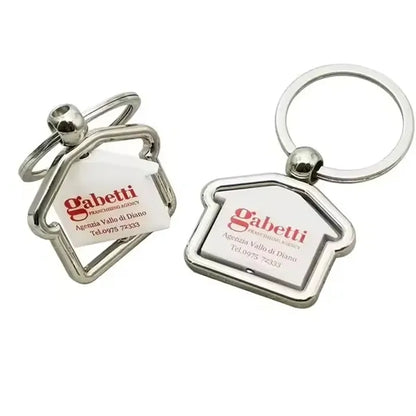 Metal House-Shaped Keychain