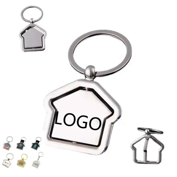 Metal House-Shaped Keychain