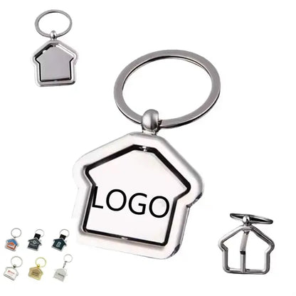 Metal House-Shaped Keychain