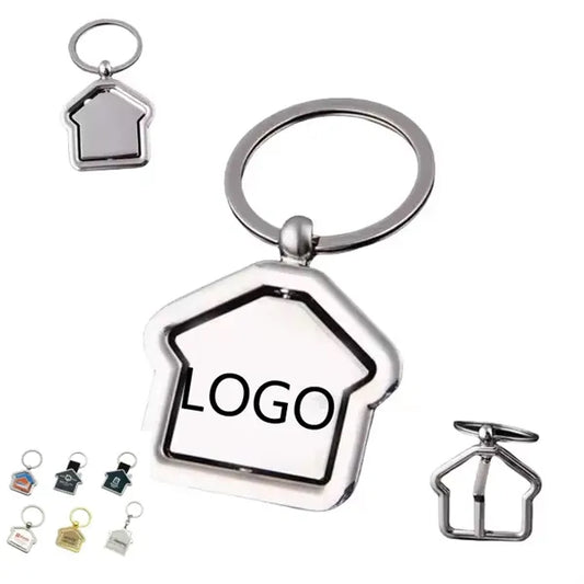 Metal House-Shaped Keychain