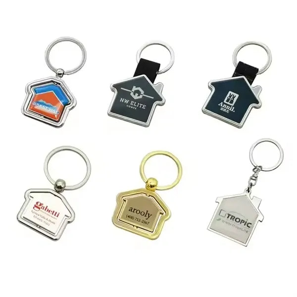 Metal House-Shaped Keychain