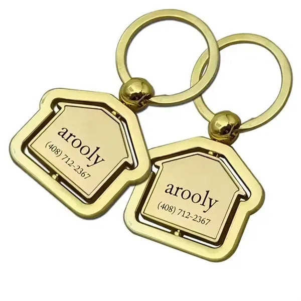 Metal House-Shaped Keychain