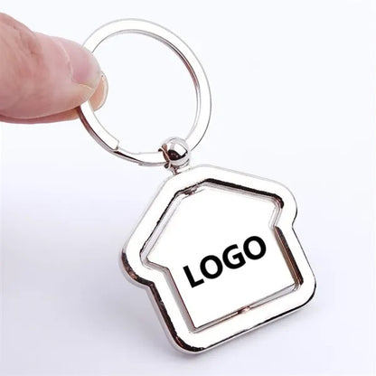 Metal House-Shaped Keychain