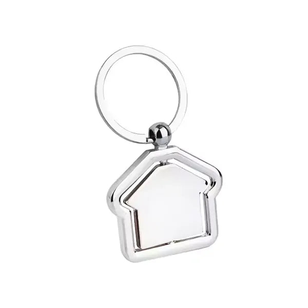 Metal House-Shaped Keychain