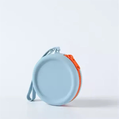 Silicone Round Coin Purse And Earphone Bag