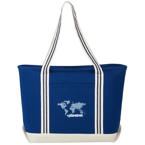 Atlantic Stripe 20oz Cotton Zippered Tote