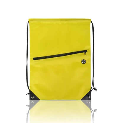 Drawstring Backpack with Front Zipper Pocket ( 13.5" X 18" )