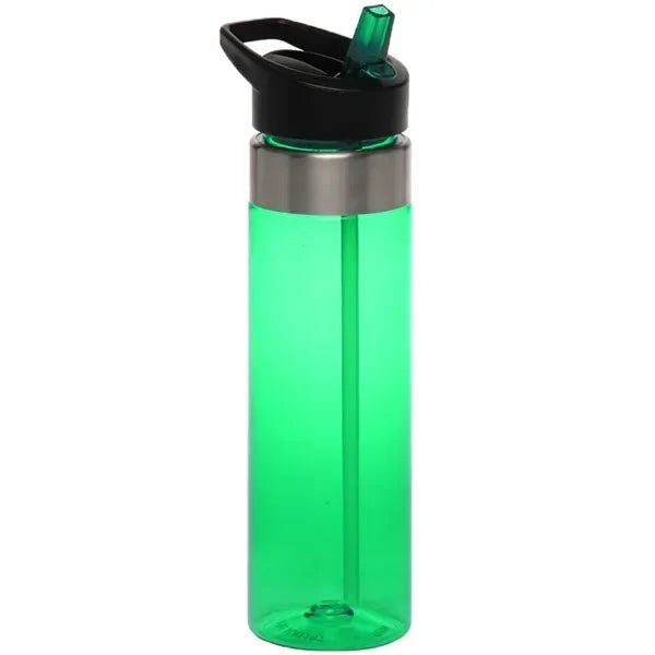 24 oz. BPA Plastic Translucent Sports Bottle w/ Flip-top lid
