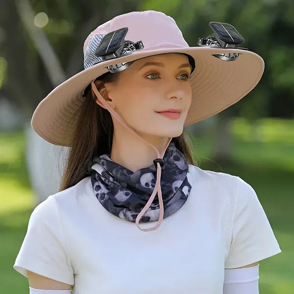 Solar Fan Hat Wide Brim
