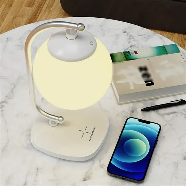 5 colors moon bedside lamp night light with wireless charger